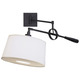 Real Simple Reading Arm Wall Sconce - Matte Black / Snowflake Fabric
