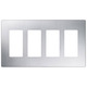 Claro 4 Gang Wall Plate - Stainless Steel / 