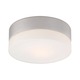 Disc Ceiling Flush Mount - Metallic Grey / White Opal