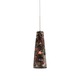 FJ Tower Of Love Shattered Pendant 24V - Satin Nickel / Shattered Golden Burgundy