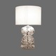Happy Two Ball Table Lamp - Satin Nickel / Clear / White