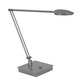 Pelle Bendable Arm LED Table Lamp W / Square Base - Brushed Platinum Pelle Bendable Arm LED Table Lamp W / Square Base - Brushed Platinum /
