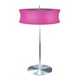 Lightweights Round Table Lamp - Satin Aluminum / Fuschia Lightweights Round Table Lamp - Satin Aluminum / Fuschia
