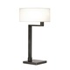 Quadratto Swing Arm Table Lamp - Black Brass / Off White