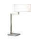 Quadratto Swing Arm Table Lamp - Satin Nickel / Off White