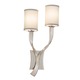 Roxy Left Wall Sconce - Silver Leaf / Polished Stainless Steel / Off White Roxy Left Wall Sconce - Silver Leaf / Polished Stainless Steel / Off White