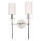 Amherst 2 Light Wall Sconce - Polished Nickel / Off White