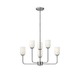 Harlow Chandelier - Polished Nickel / Etched Opal