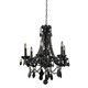 Black Tie 6 Light Chandelier - Jet Black / Jet Crystals