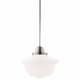 Edison Pendant - Satin Nickel / White