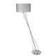 Liz Terra D Drum Shade Floor Lamp W / Foot Dimmer - Nickel Plated / Grey Liz Terra D Drum Shade Floor Lamp W / Foot Dimmer - Nickel Plated / Grey