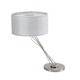 Liz Table Lamp W / Drum Shade - Nickel Plated / Grey Liz Table Lamp W / Drum Shade - Nickel Plated / Grey