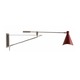 Nova 1 Reading Wall Mount - Satin Nickel / Red - Warm