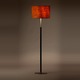 Ethan Floor Lamp - Brushed Chrome / Faux Leather / Natural / Gold
