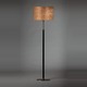 Ethan Floor Lamp - Brushed Chrome / Faux Leather / Natural / Gold