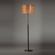 Jacob Floor Lamp - Brushed Chrome / Faux Leather / Natural / Gold Jacob Floor Lamp - Brushed Chrome / Faux Leather / Natural / Gold