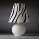Zaida Table Lamp - White / White / Black Stripes