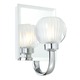 Curvy Vanity Wall Sconce - Chrome / Clear / Inside Etched Optic