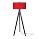 Woody Floor Lamp - Black Wood / Red Dupioni Silk Woody Floor Lamp - Black Wood / Red Dupioni Silk