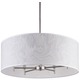 Walker 5 Arm Chandelier W / Drum Shade - Brushed Nickel / Clear Optical Poly Walker 5 Arm Chandelier W / Drum Shade - Brushed Nickel / Clear Optical Poly
