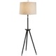 Ventana Tripod Floor Lamp - Ebony/Polished Nickel / Natural Linen
