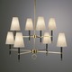 Ventana 2 Tier Chandlier - Ebony/Antique Brass / Natural Linen Ventana 2 Tier Chandlier - Ebony/Antique Brass / Natural Linen