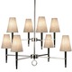 Ventana 2 Tier Chandlier - Ebony/Polished Nickel / Natural Linen Ventana 2 Tier Chandlier - Ebony/Polished Nickel / Natural Linen