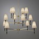 Ventana 3 Tier Chandelier - Ebony/Antique Brass / Natural Linen