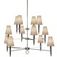 Ventana 3 Tier Chandelier - Ebony/Polished Nickel / Natural Linen