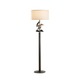 Two Fold Gallery Floor Lamp - Dark Smoke / Natural Anna