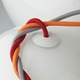 Cleo Pendant - Satin Nickel / White / Red Cord Cleo Pendant - Satin Nickel / White / Red Cord