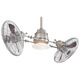 Vintage Gyro Fan - Brushed Nickel/Chrome / White