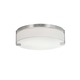Baxter Ceiling Flush Mount - Satin Nickel / White Fabric