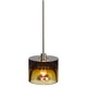 EZ Jack Elise Crystal Pendant - Satin Nickel / Cognac