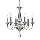 Jasmine 6 Light Chandelier - Polished Silver / Clear