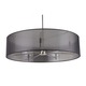 Walker 7 Arm Drum Chandelier - Brushed Nickel / Black Organza