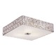 Sunburst Square Flush Mount Ceiling - Polished Chrome / Frosted Graniglia