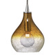 Small Curved Pendant - Silver / Amber / Clear