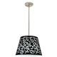 Amelia Pendant - Satin Nickel / Black Damask Amelia Pendant - Satin Nickel / Black Damask