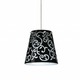 XP Amelia Pendant - Satin Nickel / Black Damask