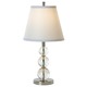 Palla Accent Table Lamp - Polished Chrome/Crystal / White Linen