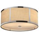 Butler Ceiling Flush Mount - Polished Chrome / Coarse Cream Linen