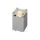 Square Ceiling Flush Mount  - Silver Grey / Frosted