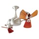 Duplo Dinamico Ceiling Fan - Satin Nickel / Mahogany