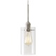 Retro Cylinder Pendant - Satin Nickel / Clear