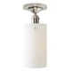 Retro Cylinder 18W CFL Ceiling Flush Mount  - Satin Nickel / Opal