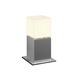 Square Pole Exterior Bollard - Brushed Aluminum / White