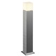 Square Pole Exterior Bollard - Brushed Aluminum / White