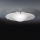 Dickey Round Ceiling Flush Mount - Satin Nickel / White Dickey Round Ceiling Flush Mount - Satin Nickel / White