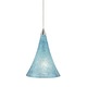 FreeJack LED Sugar Pendant - Satin Nickel / Aqua